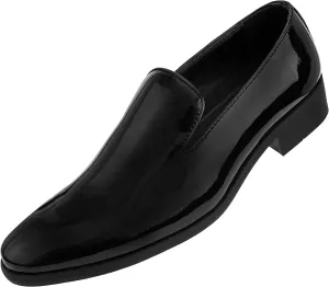 Amali Patent Tuxedo Loafer Men??s Slip-On Dress Shoes for Men Formal Loafers Mens Smoking Slippers