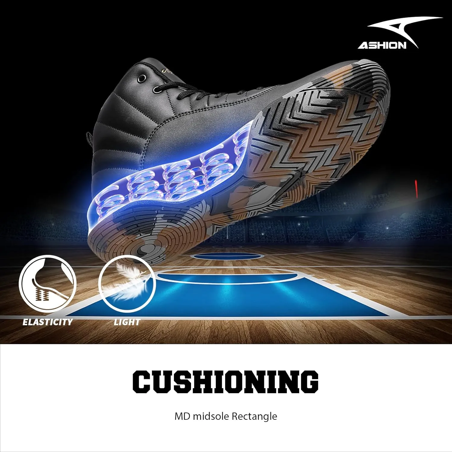 ASHION Unisex Kids Basketball Shoes Boys Air High Top Sneakers Girls Breathable Non-Slip Athletic Shoes Little Kid/Big Kid