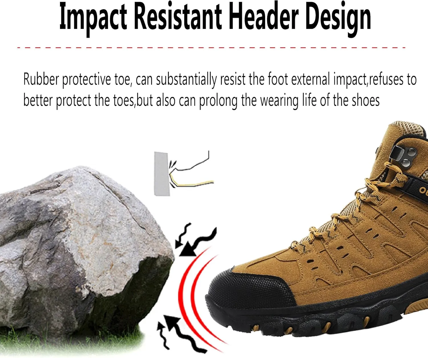 Asifn Mens Sports Hiking Lightweight Outdoor Work Breathable Non-slip Driving Casual Bare Boots