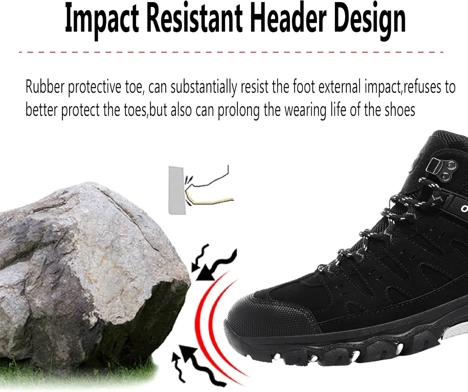 Asifn Mens Sports Hiking Lightweight Outdoor Work Breathable Non-slip Driving Casual Bare Boots