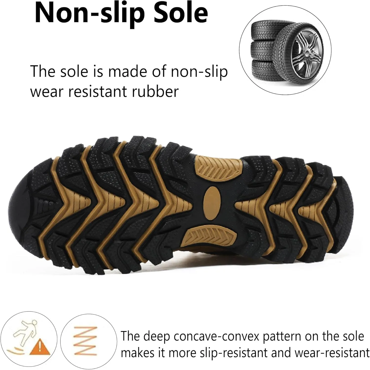 Asifn Mens Sports Hiking Lightweight Outdoor Work Breathable Non-slip Driving Casual Bare Boots