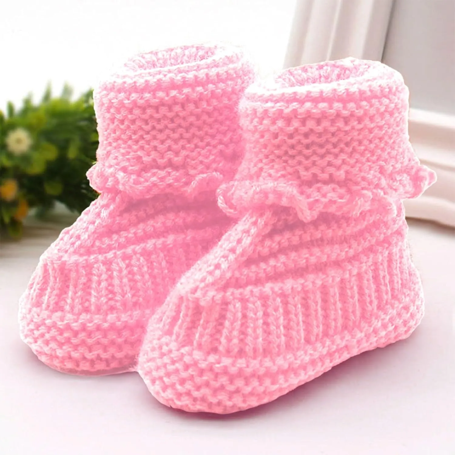 Baby Boys Girls Booties Soft Sole Toddler Shoes Newborn Infant Hand Knitting Crochet Cozy Shoes Non Slip Booties