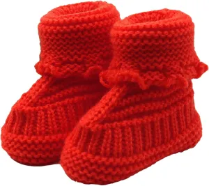 Baby Boys Girls Booties Soft Sole Toddler Shoes Newborn Infant Hand Knitting Crochet Cozy Shoes Non Slip Booties