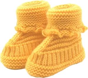 Baby Boys Girls Booties Soft Sole Toddler Shoes Newborn Infant Hand Knitting Crochet Cozy Shoes Non Slip Booties