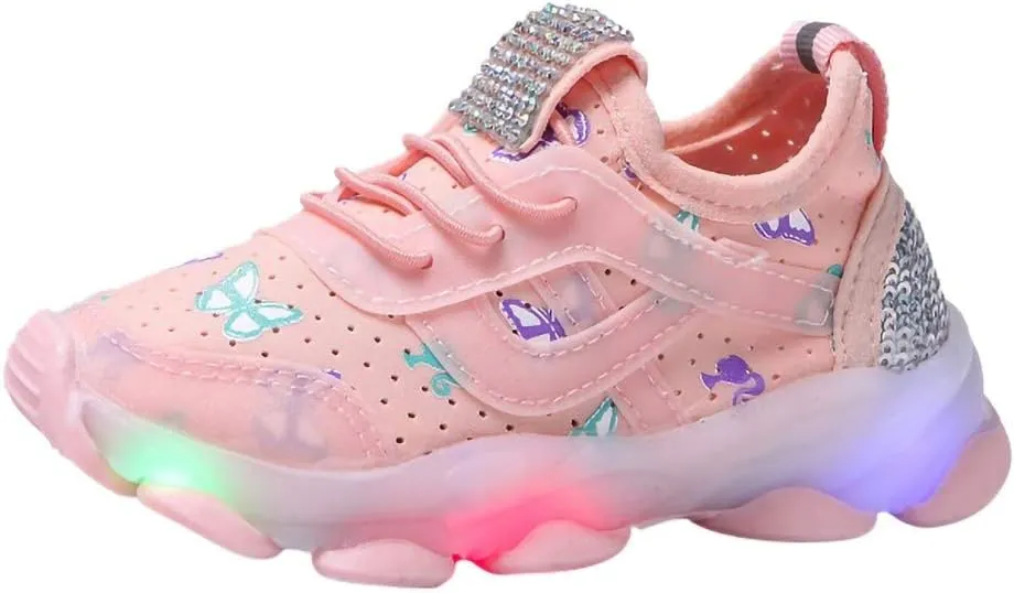 Baby Boys Girls Light Up Flash Breathable Sports Sneakers Toddler Infant Unisex Platform Chunky Outdoor Sport Shoes