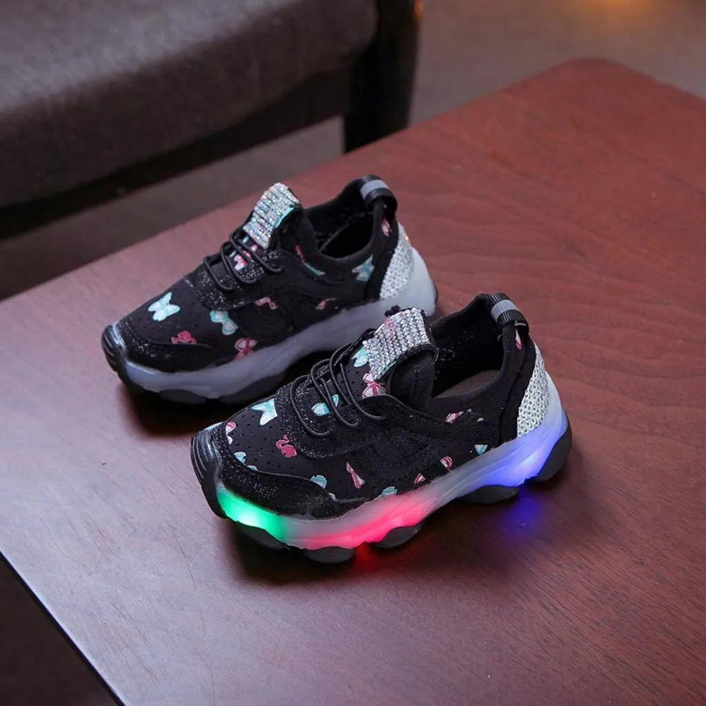 Baby Boys Girls Light Up Flash Breathable Sports Sneakers Toddler Infant Unisex Platform Chunky Outdoor Sport Shoes
