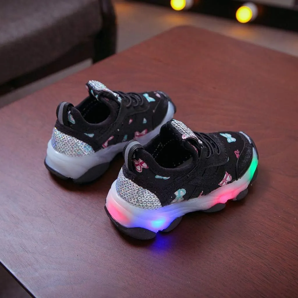 Baby Boys Girls Light Up Flash Breathable Sports Sneakers Toddler Infant Unisex Platform Chunky Outdoor Sport Shoes
