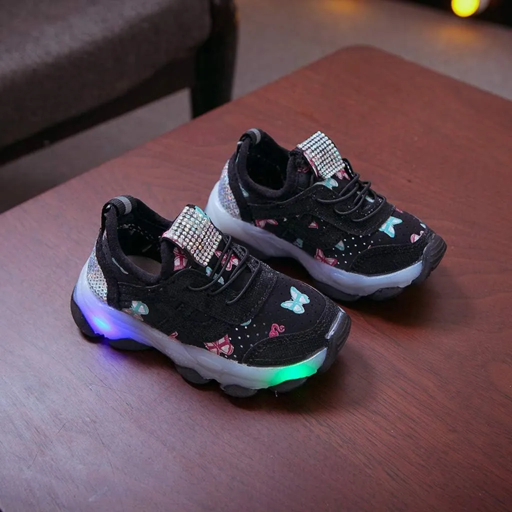 Baby Boys Girls Light Up Flash Breathable Sports Sneakers Toddler Infant Unisex Platform Chunky Outdoor Sport Shoes