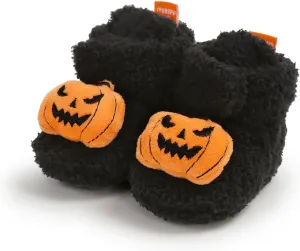 Baby Halloween Booties Newborn Boys Girls Soft Anti-Slip Slippers Fall Winter Warm Crib Sock Shoes First Walkers