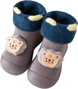 Baby Shoes Boys Girls Breathable Walking Sock Infant Shoes Baby First Walking Shoes Non-Slip Soft Sole Toddle Sneaker (Grey, 12-18 Months)