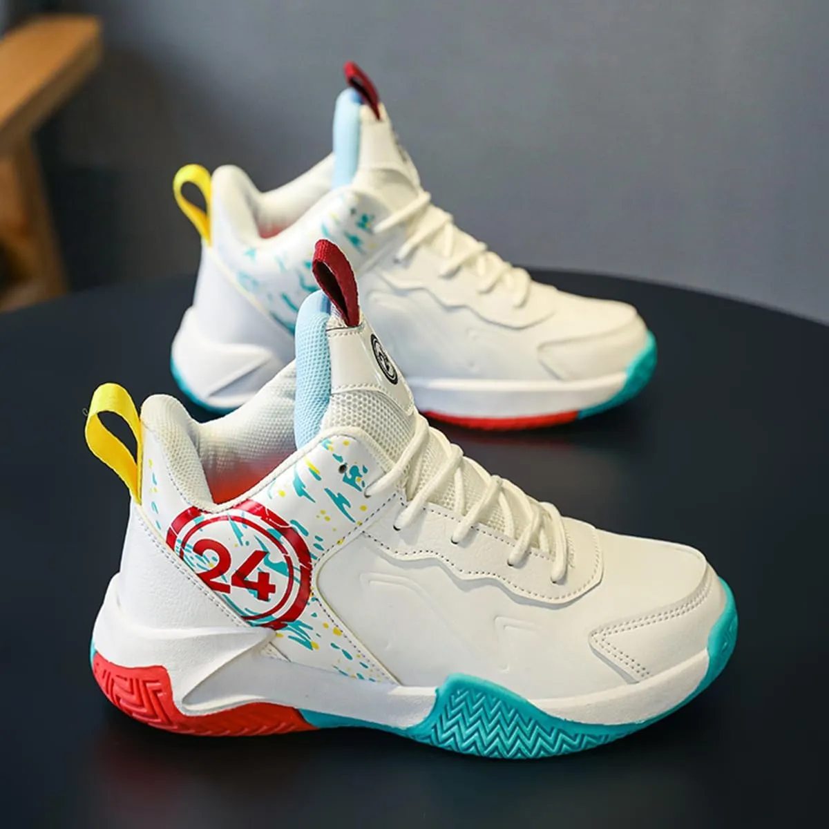 Boys and Kids Basketball Shoes Lightweight Fashion Sneakers Non Slip Sports Basketball Shoes