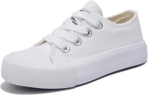 Boys Girls Baby Children's Shoes Low top lace-up Children's Canvas Shoes Back-to-School Season Small White Shoes Children's Sneakers Teens Medium and Large Kids Skateboarding Shoes