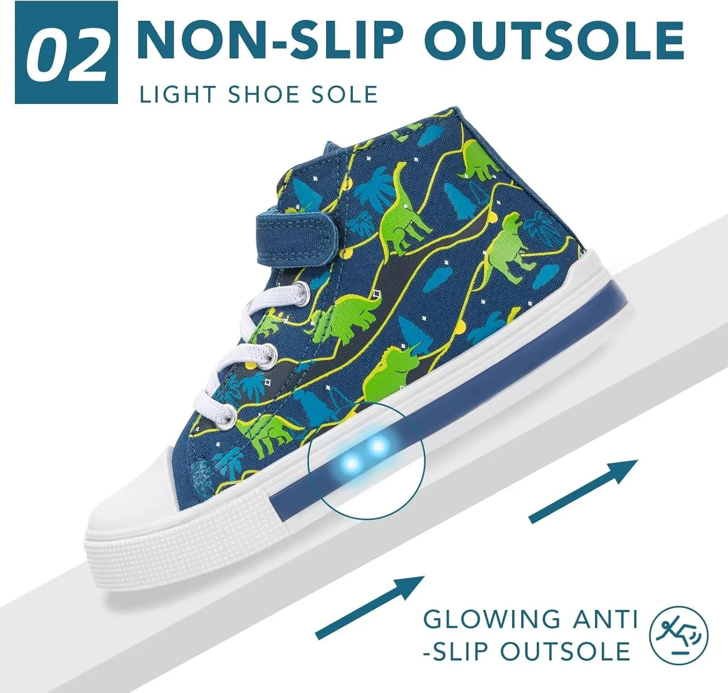 Boys Girls Light Up Sneakers Toddler Canvas High Top Fashion Sneaker Kids Casual Walking Shoes