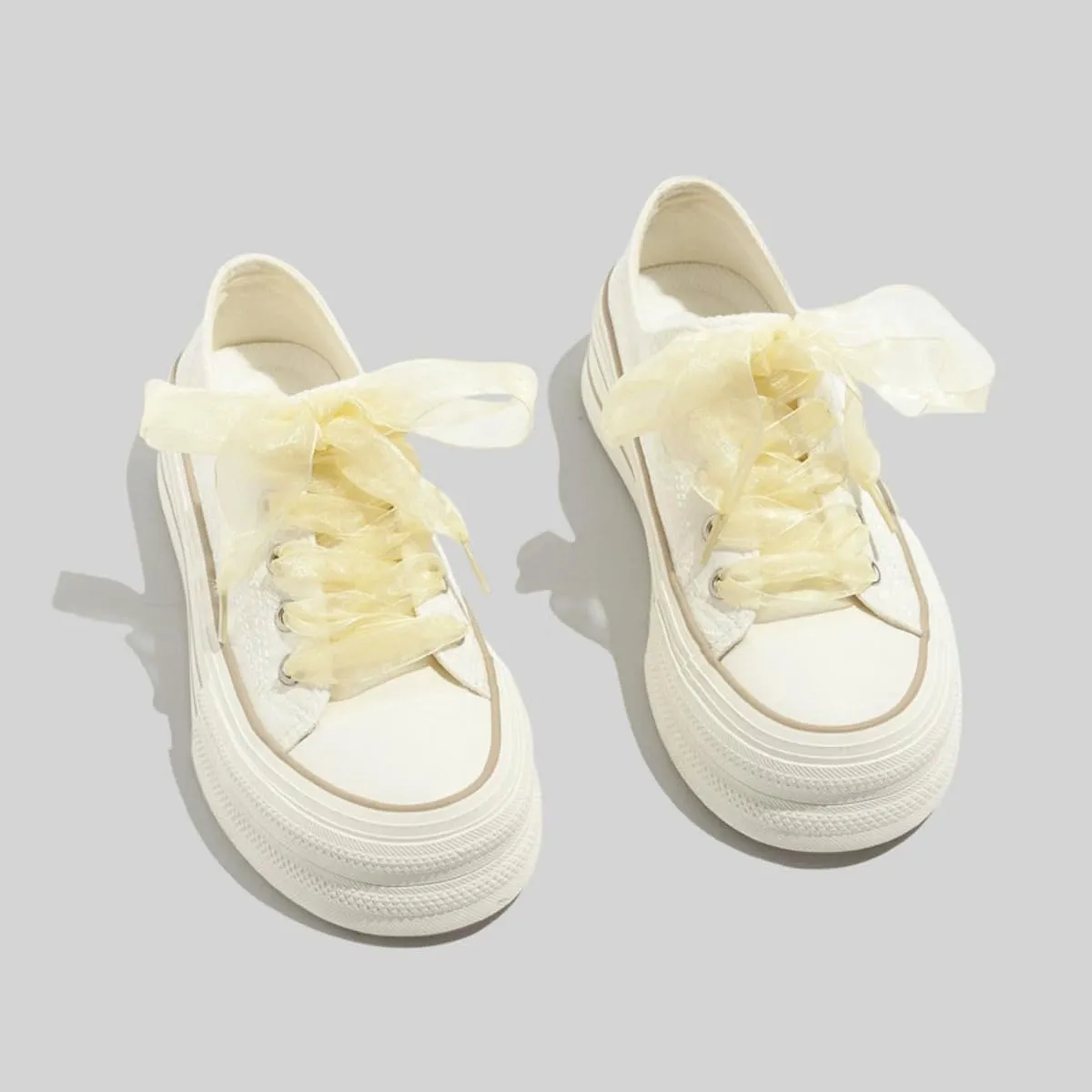 Canvas Chunky Sneakers for Women & Girls Cute Y2K Platform 4cm Walking Shoes for Travel & Gifts