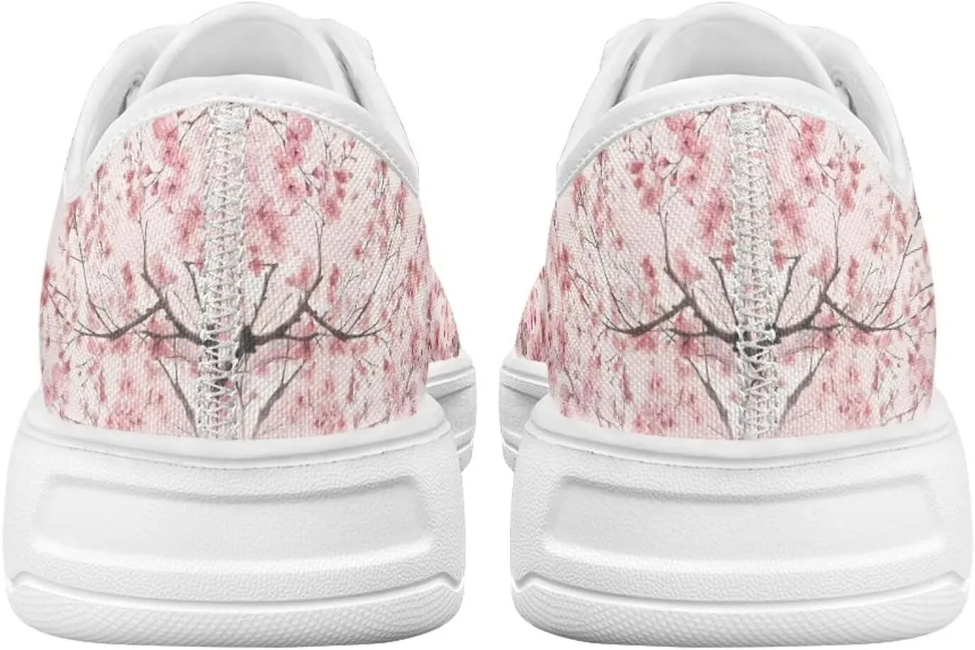 Cherry Blossoms Canvas Shoes for Women Classic Low Top Sneakers Fashion Slip on Work Shoes for Daily Walks