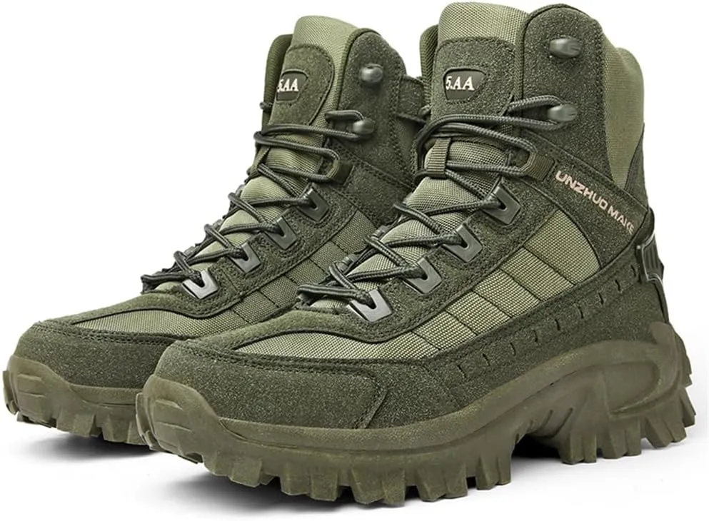 CHUUMEE Men's Tactical Work Boots Splash Resistant Durable Outdoor Suede Hiking Boots Breathable Army Desert Boots