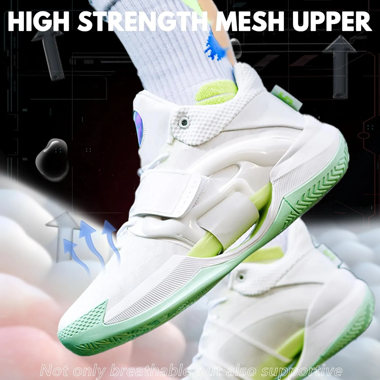CJSPORX Men Women Basketball Shoes Breathable Non Slip Outdoor Fashion Sneakers