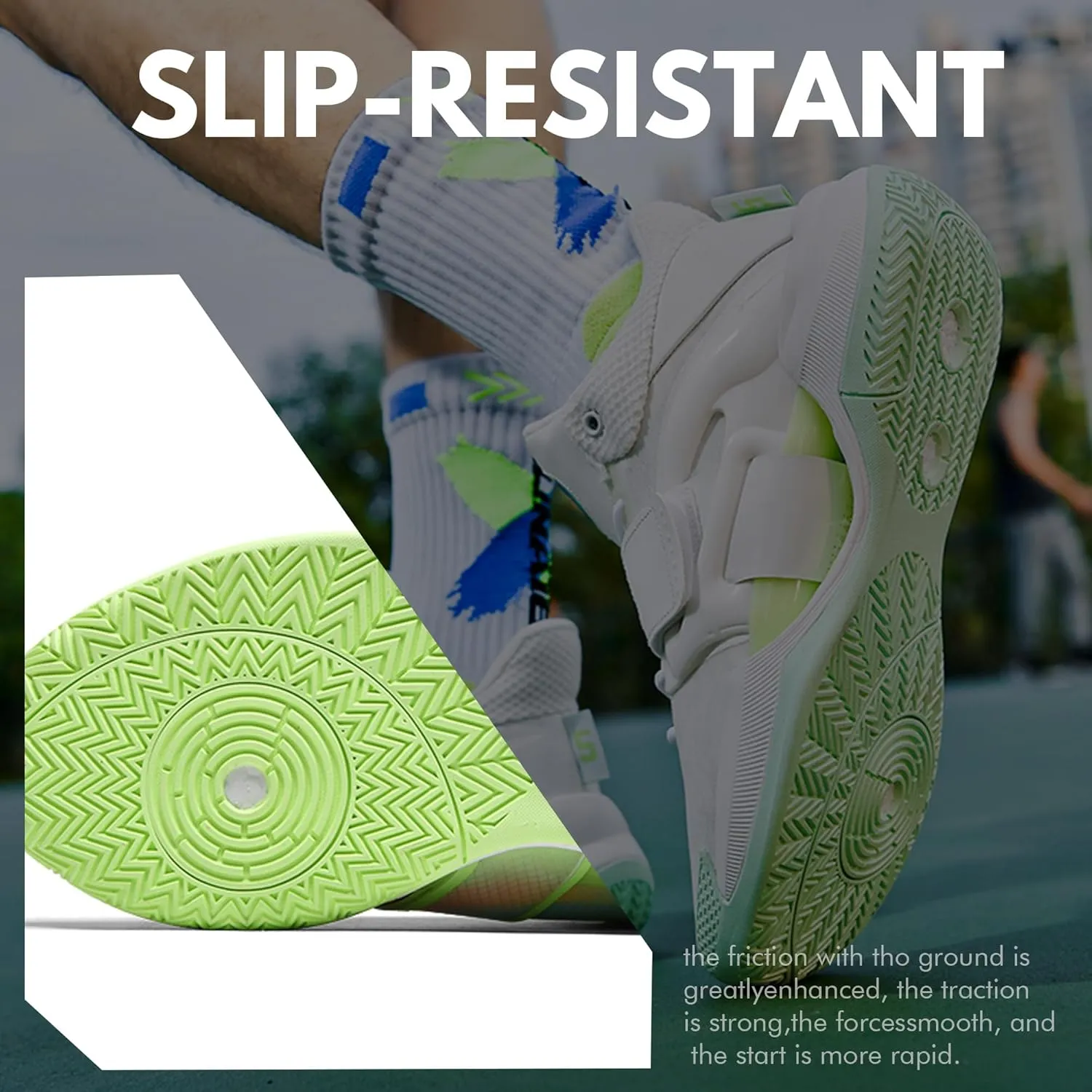 CJSPORX Men Women Basketball Shoes Breathable Non Slip Outdoor Fashion Sneakers