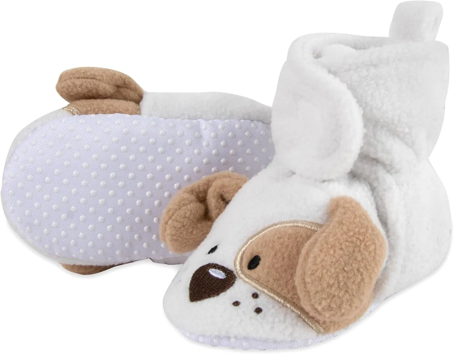 Cozy Fleece Baby Booties- Sherpa Baby Crib Booties Soft Soled Winter Shoes Unisex Fleece Booties Baby Boy, Baby Girl 0-6 Months