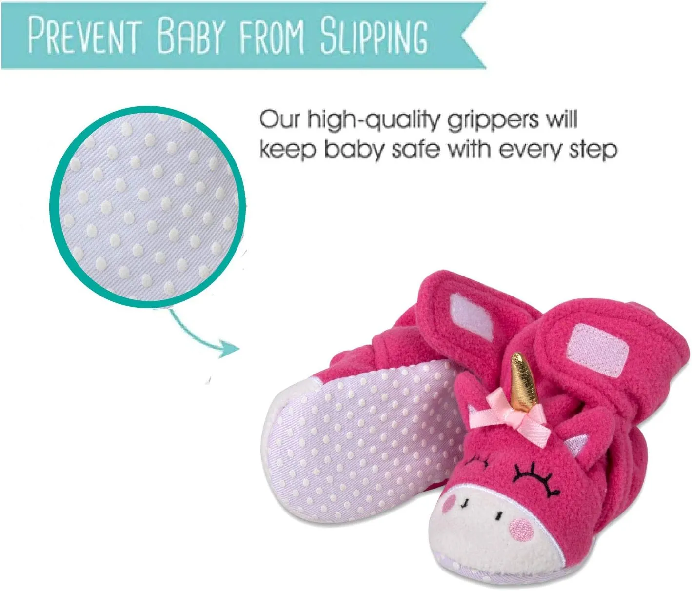 Cozy Fleece Baby Booties- Sherpa Baby Crib Booties Soft Soled Winter Shoes Unisex Fleece Booties Baby Boy, Baby Girl 0-6 Months