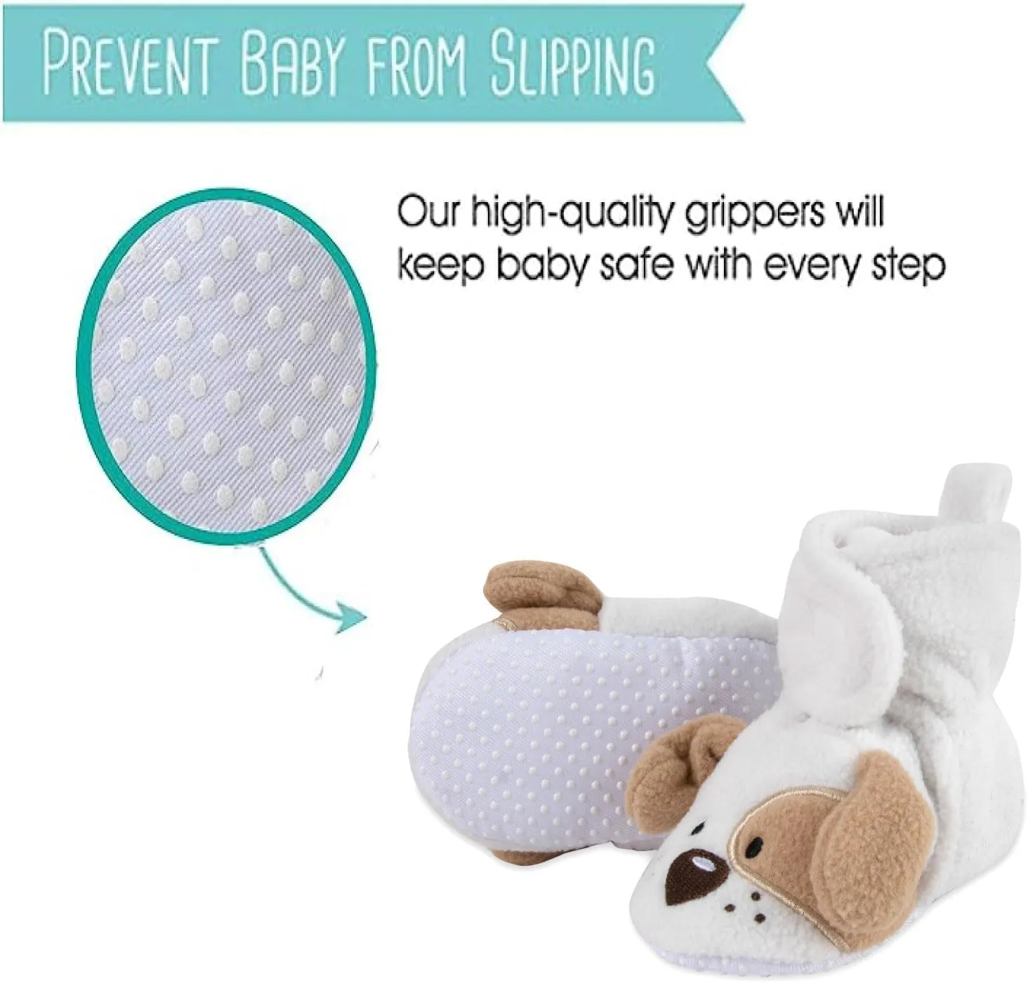 Cozy Fleece Baby Booties- Sherpa Baby Crib Booties Soft Soled Winter Shoes Unisex Fleece Booties Baby Boy, Baby Girl 0-6 Months