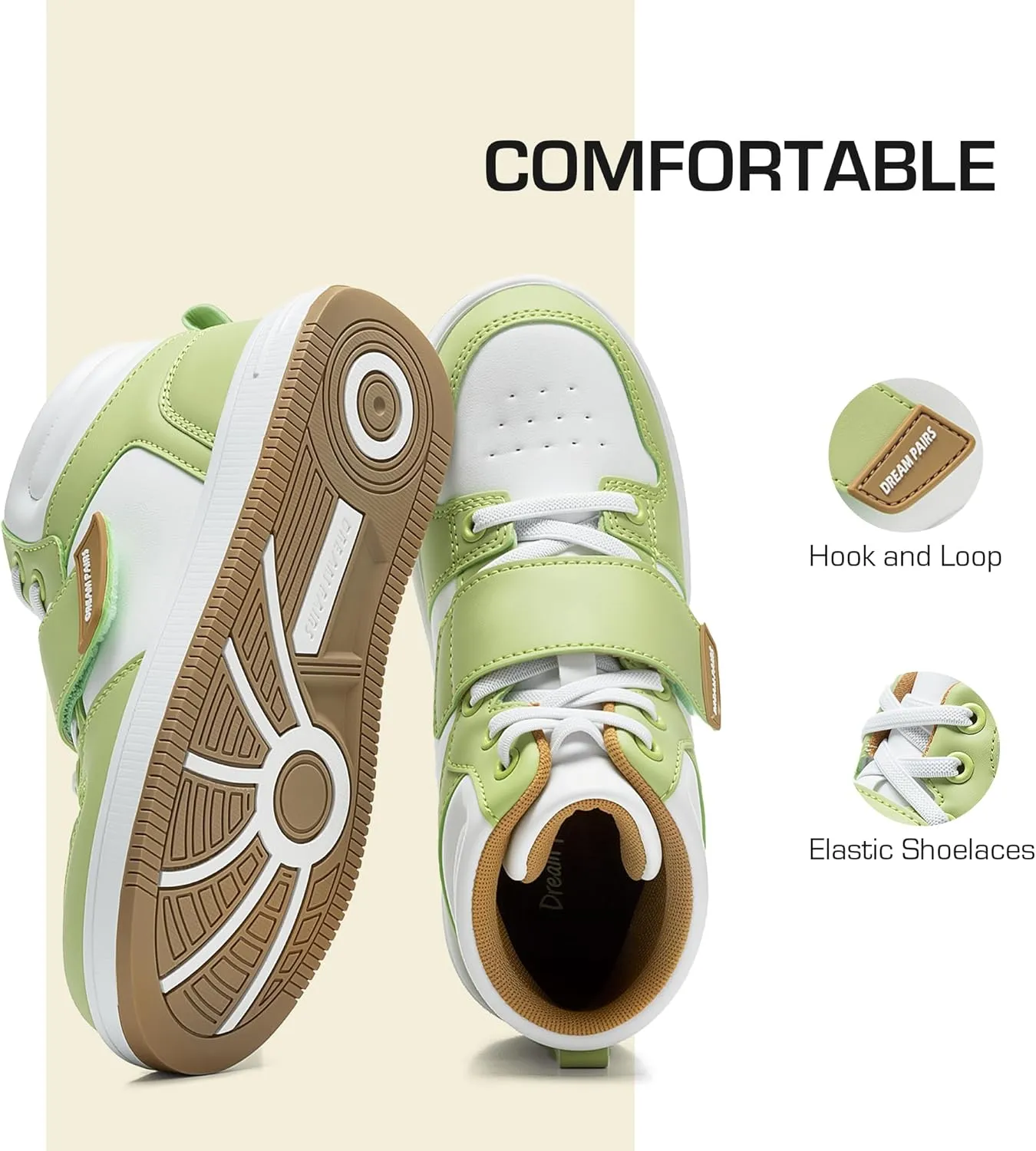 DREAM PAIRS Boys Girls High Top Sneaker LilLegends Skyhigh Basketball Shoes
