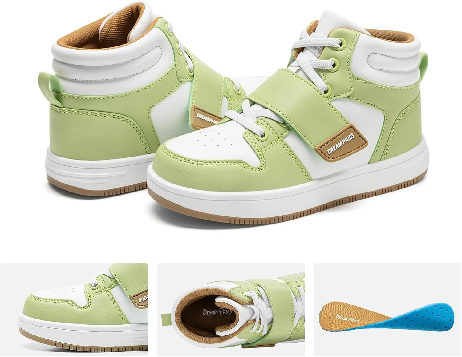 DREAM PAIRS Boys Girls High Top Sneaker LilLegends Skyhigh Basketball Shoes