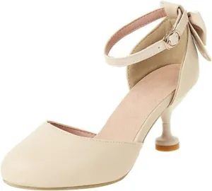 EnJoCho Girls Solid Color Shoes 7 to 14Years Big Kids Girls Dress Shoes Pumps High Heels High School Prom Shoes Sandals