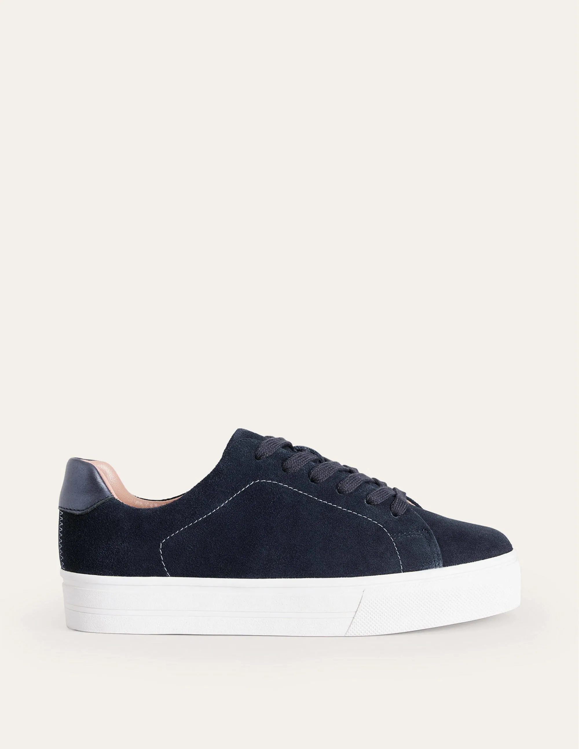 Flatform Trainers-Navy Suede