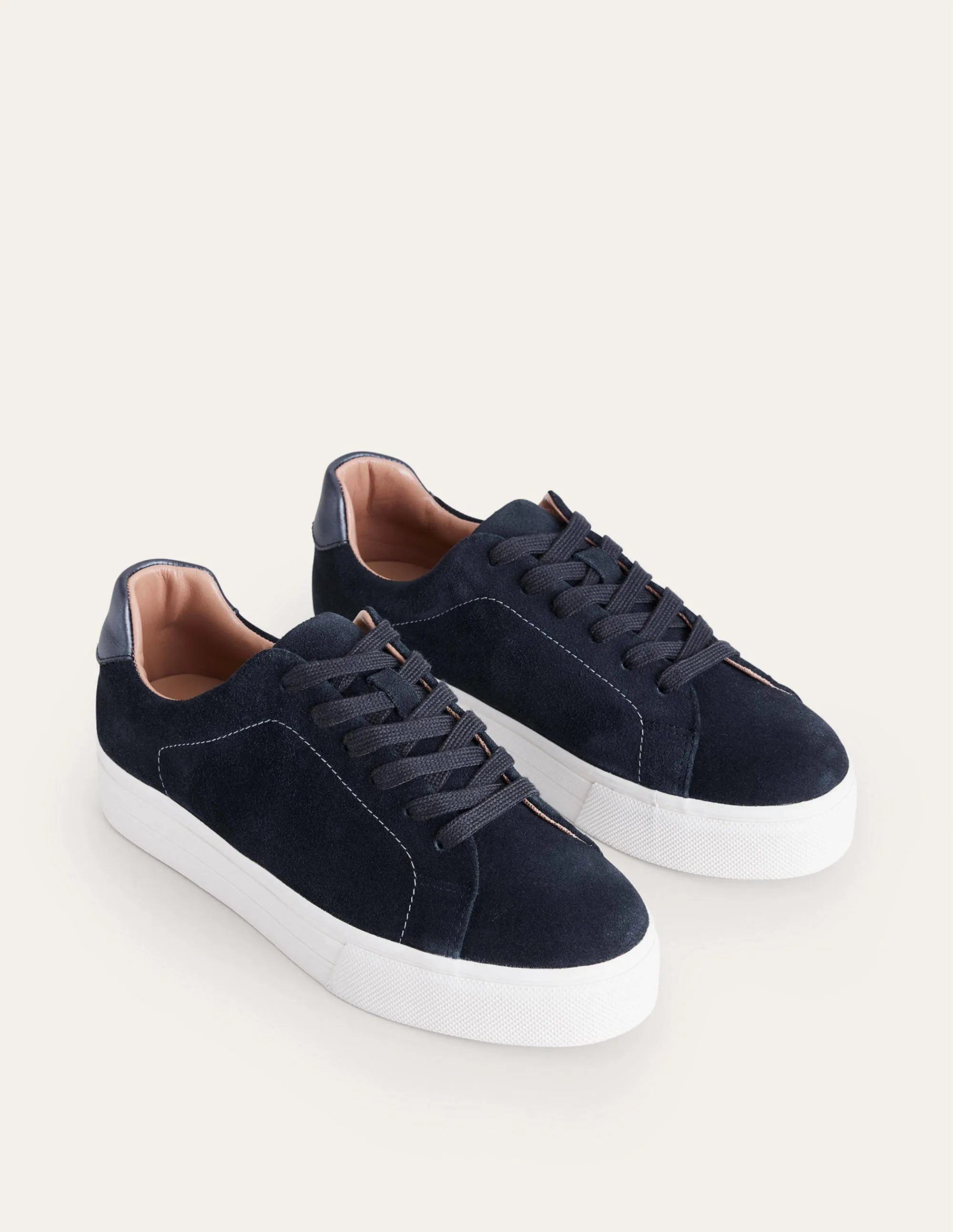 Flatform Trainers-Navy Suede