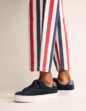 Flatform Trainers-Navy Suede