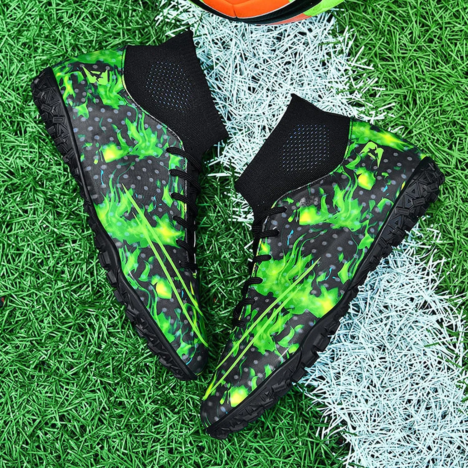 FLIOZY Mens Football Shoes High-top Cleats Soccer Boots Youth Sports Football Shoes Competition Training Football Boots Sneaker