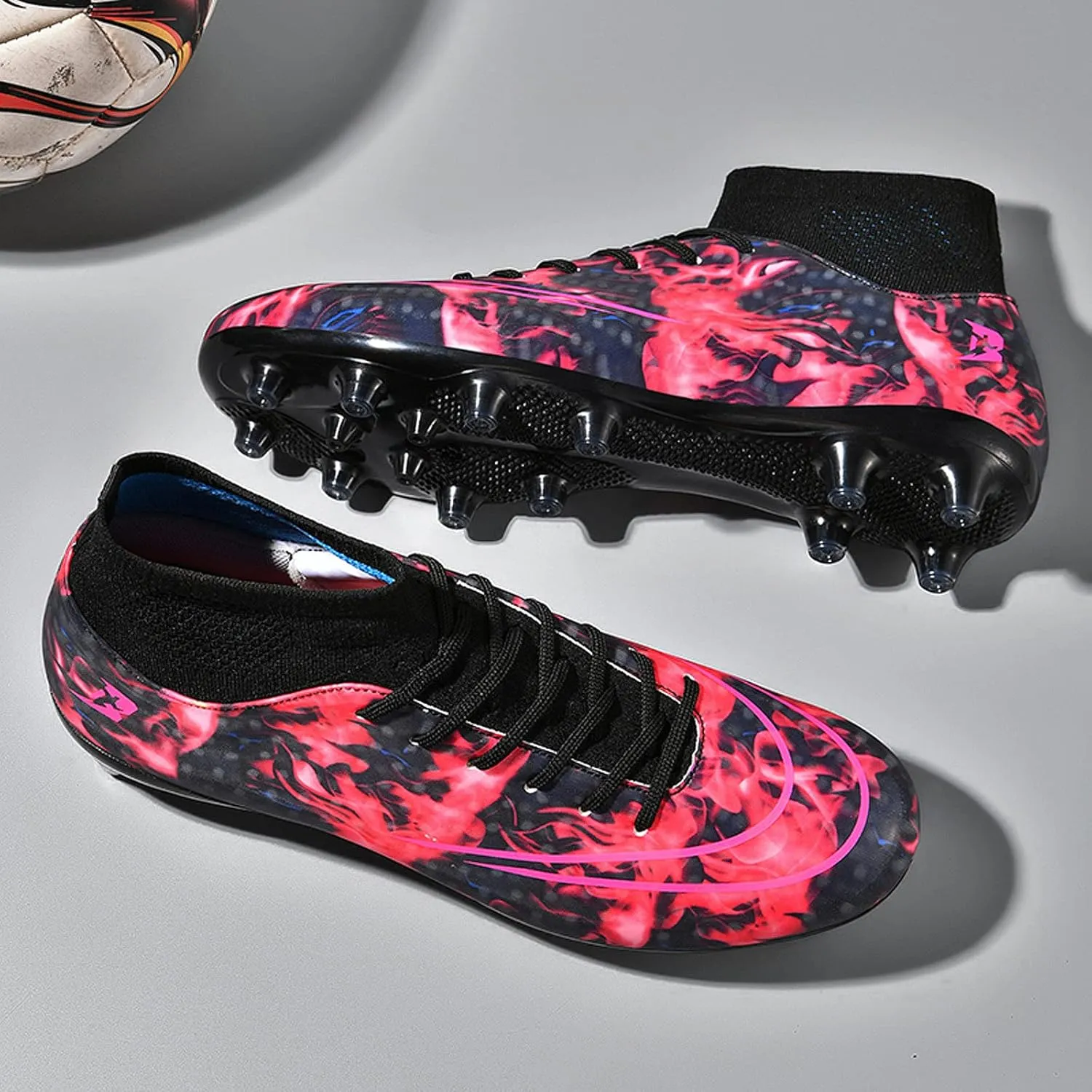 FLIOZY Mens Football Shoes High-top Cleats Soccer Boots Youth Sports Football Shoes Competition Training Football Boots Sneaker