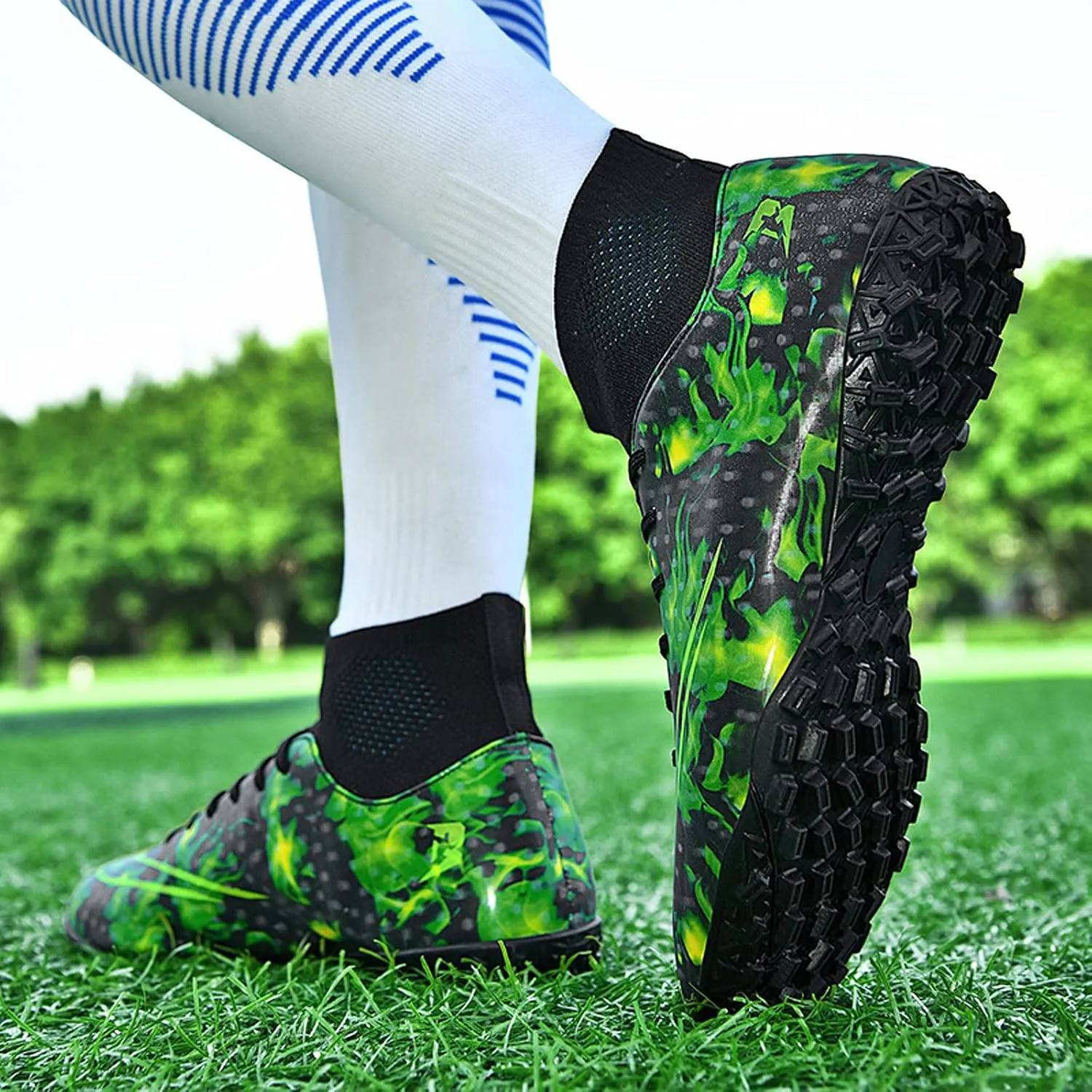FLIOZY Mens Football Shoes High-top Cleats Soccer Boots Youth Sports Football Shoes Competition Training Football Boots Sneaker