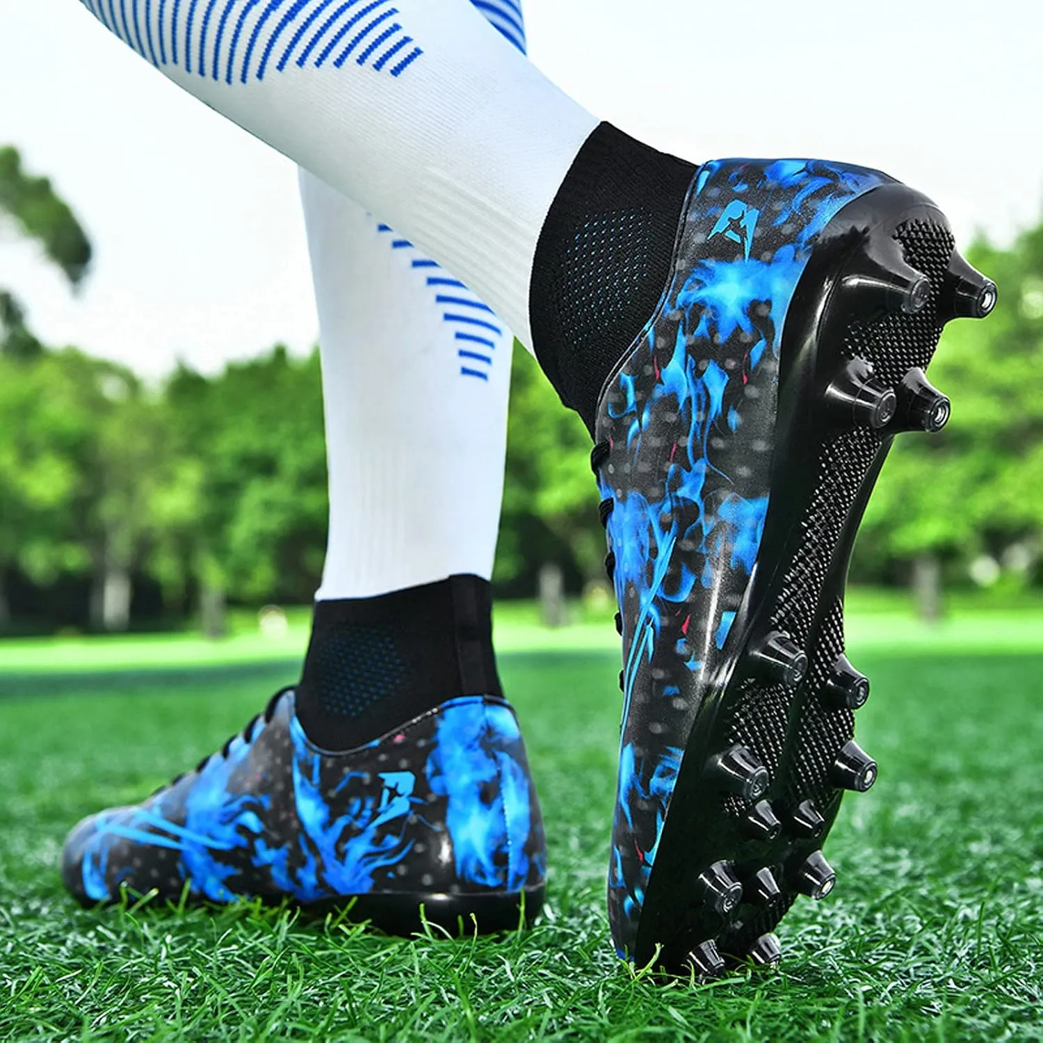 FLIOZY Mens Football Shoes High-top Cleats Soccer Boots Youth Sports Football Shoes Competition Training Football Boots Sneaker