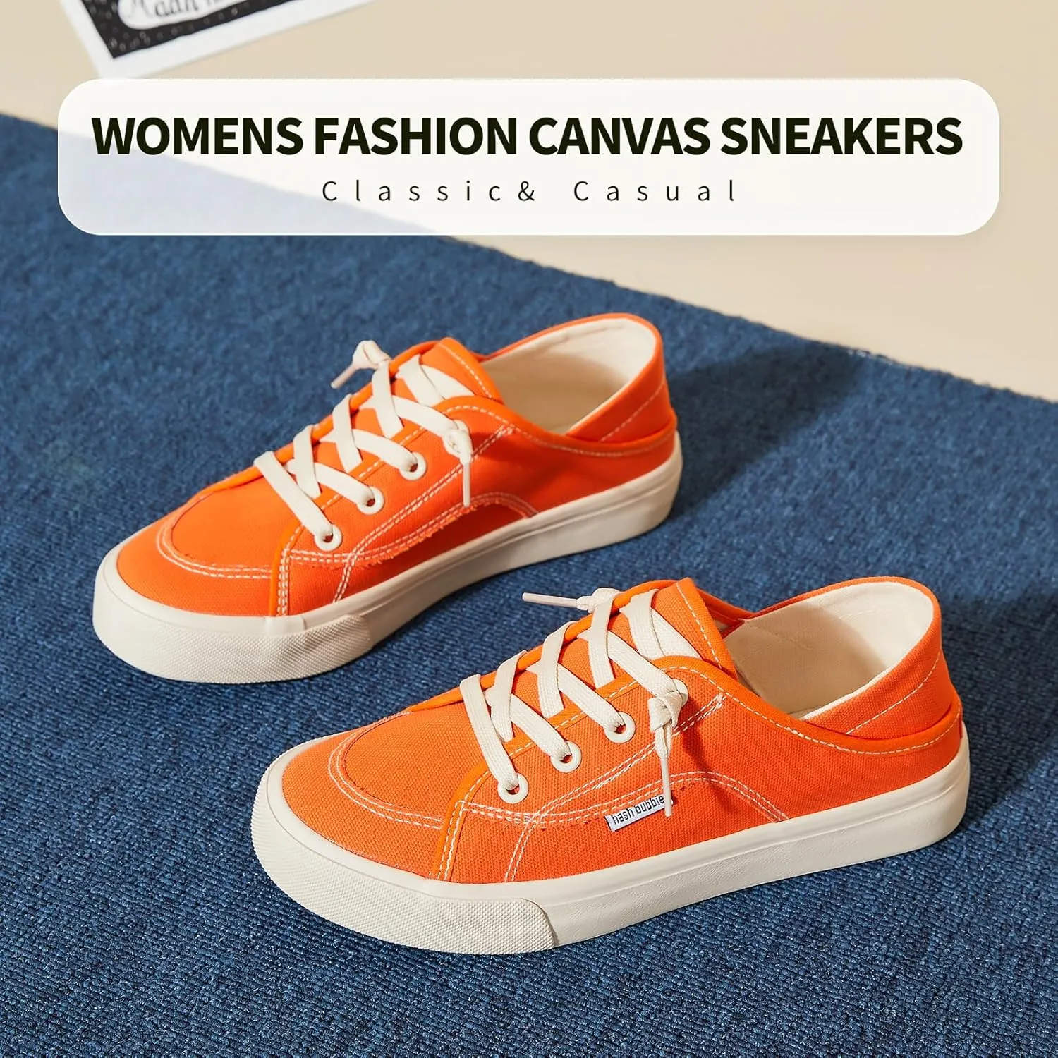 hash bubbie Women's Slip on Shoes Canvas Shoes Non Slip Fashion Sneakers for Women Low Top Loafers