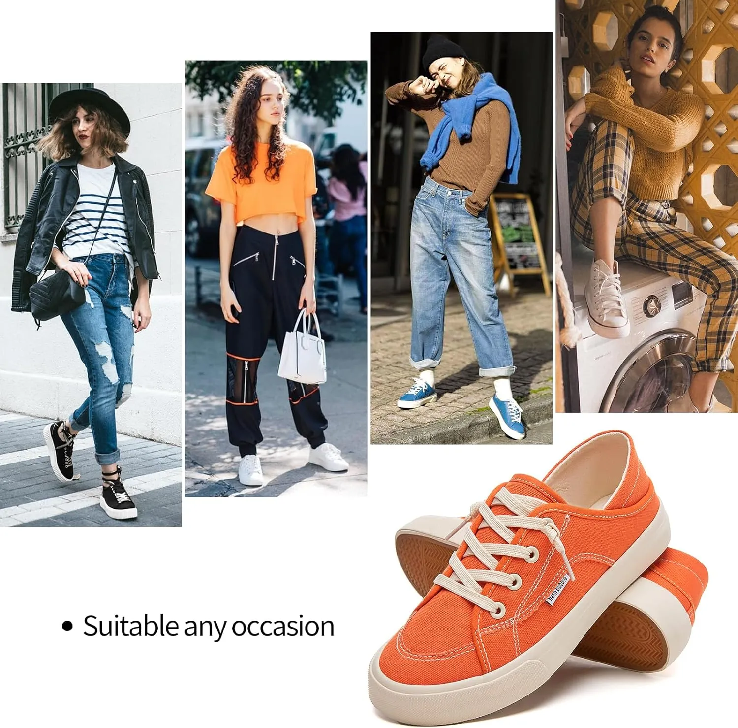 hash bubbie Women's Slip on Shoes Canvas Shoes Non Slip Fashion Sneakers for Women Low Top Loafers
