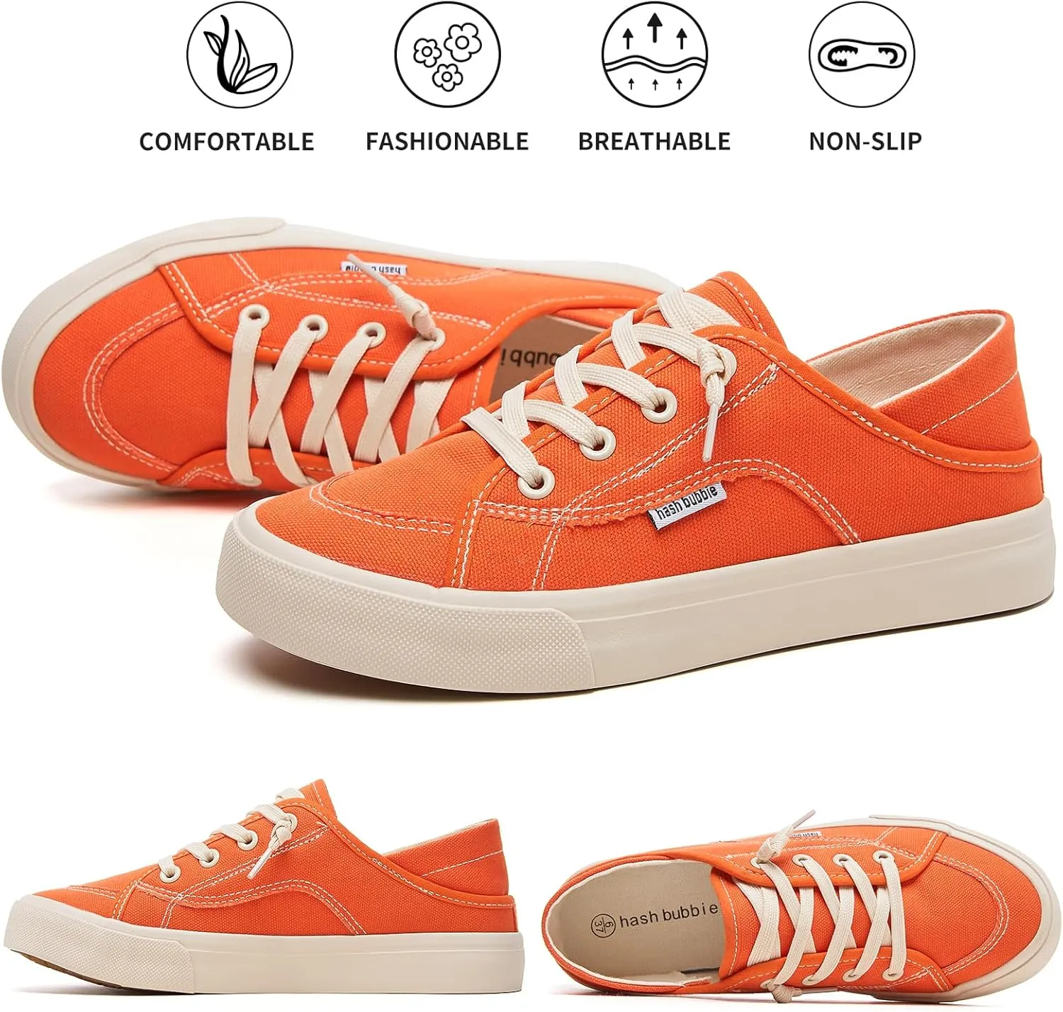 hash bubbie Women's Slip on Shoes Canvas Shoes Non Slip Fashion Sneakers for Women Low Top Loafers