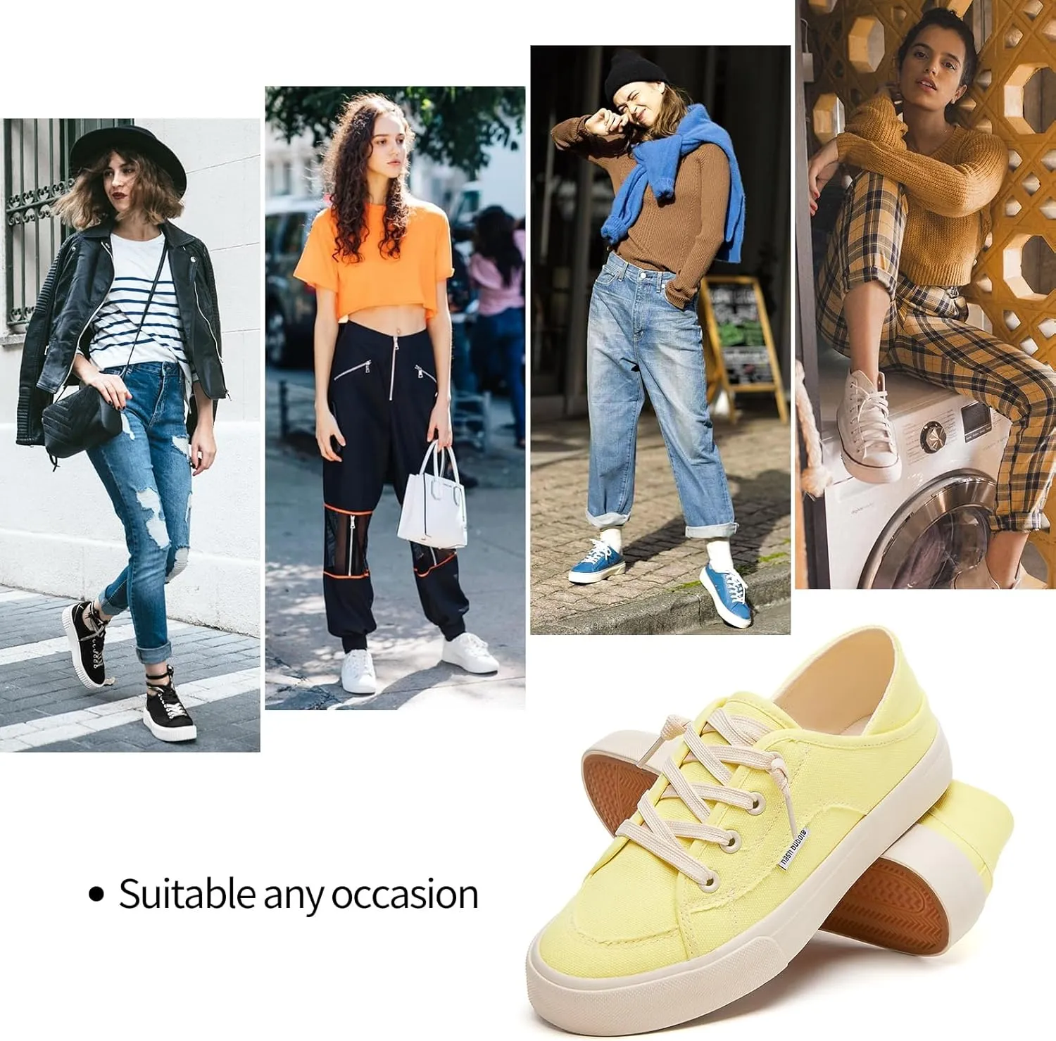 hash bubbie Women's Slip on Shoes Canvas Shoes Non Slip Fashion Sneakers for Women Low Top Loafers