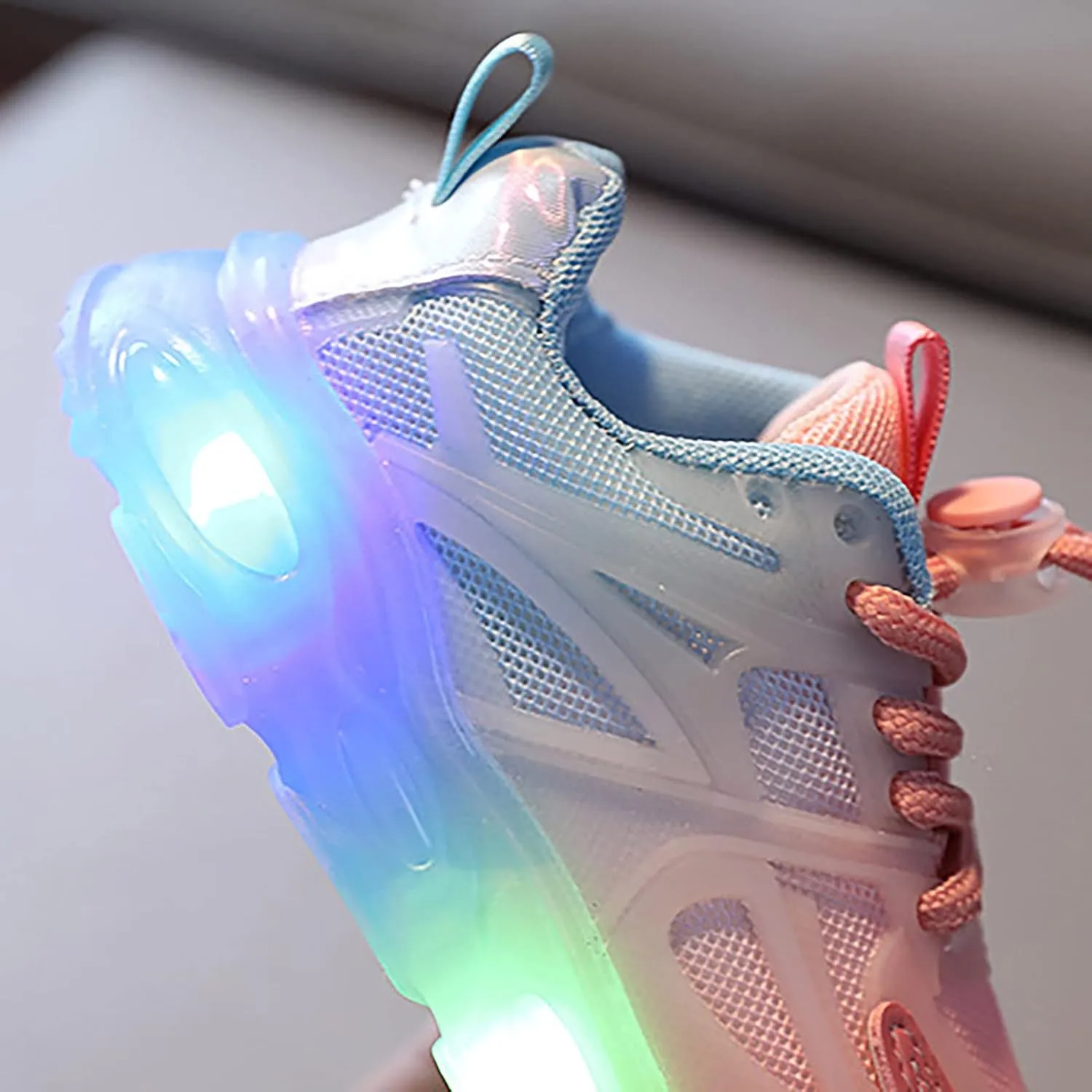 IWIHMIV Boys Girls Luminous Light Tennis Shoes Lightweight Breathable Non Slip Running Athletic Walking Sports Shoes