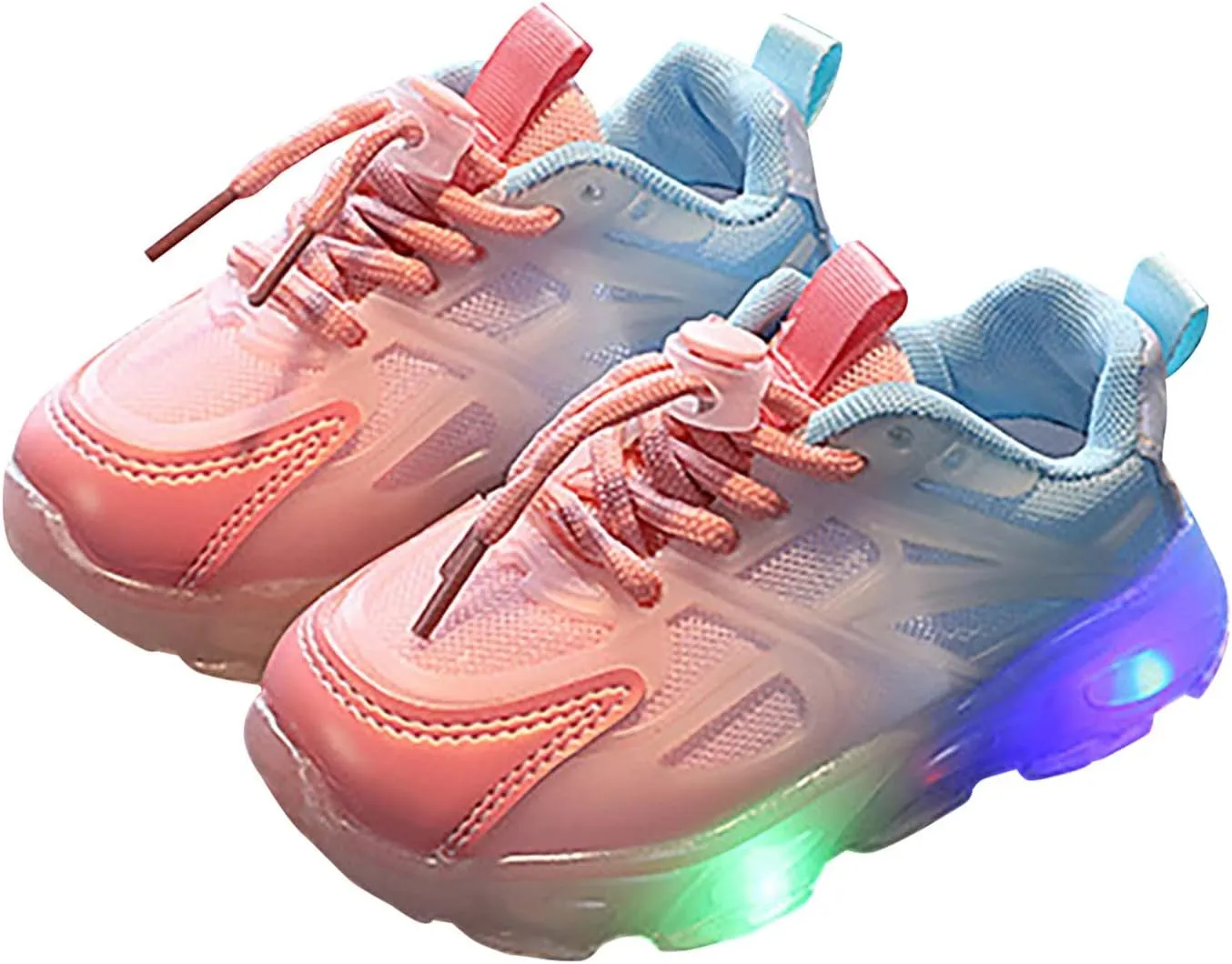 IWIHMIV Boys Girls Luminous Light Tennis Shoes Lightweight Breathable Non Slip Running Athletic Walking Sports Shoes