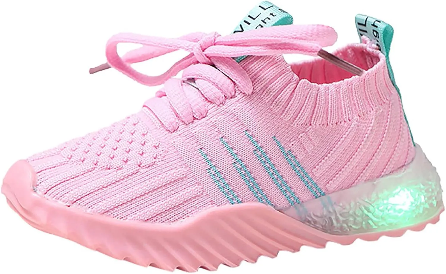 IWIHMIV Boys Girls Tennis Shoes for Running Athletic Walking Lightweight Breathable LED Light Luminous Sports Shoes