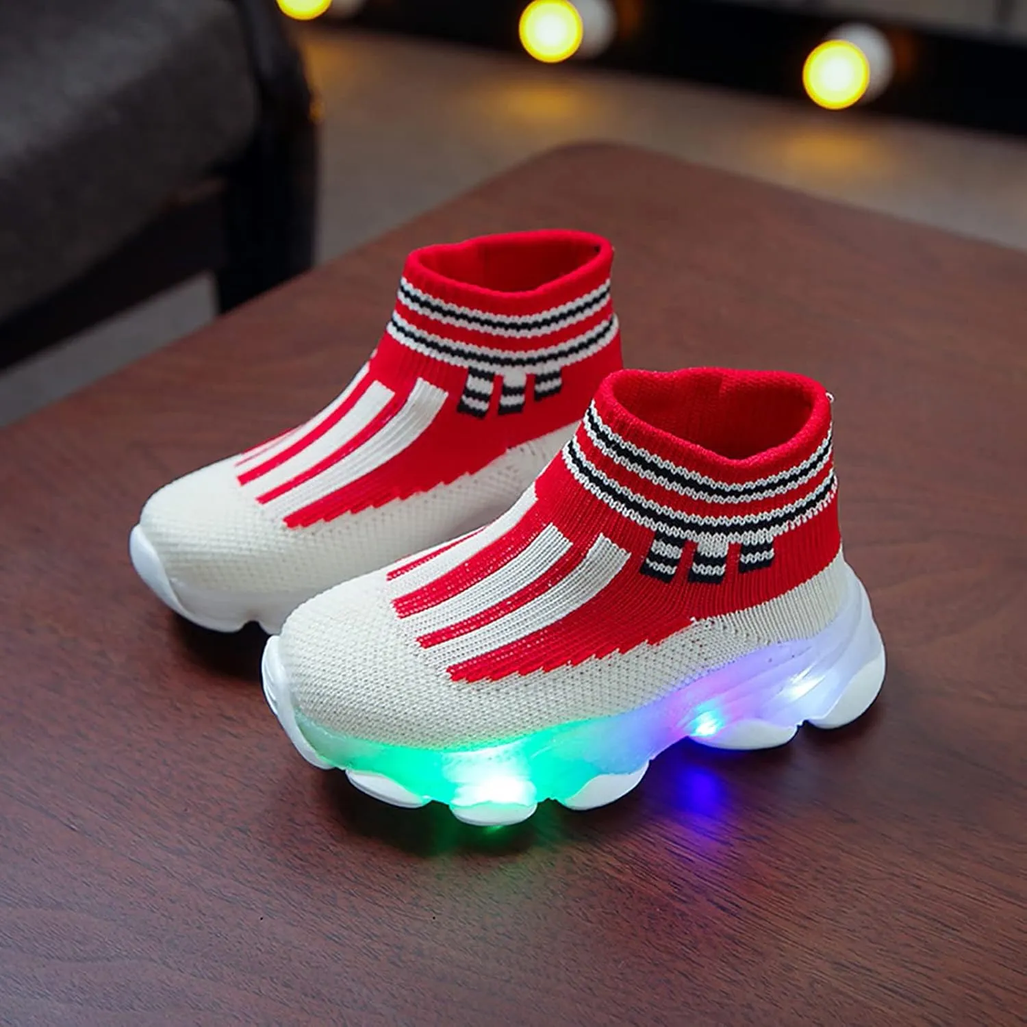 IWIHMIV Kids Tennis Running Shoes Luminous Athletic Lightweight Sports Walking for Boys Girls Basketball Shoes
