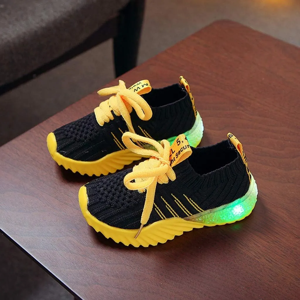 IWIHMIV Kids Tennis Running Shoes Luminous Athletic Lightweight Sports Walking for Boys Girls Basketball Shoes