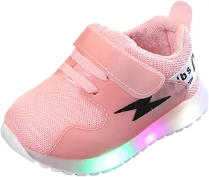 IWIHMIV LED Light Luminous Shoes for Boys Girls Boys Lightweight Tennis Running Shoes for Toddler