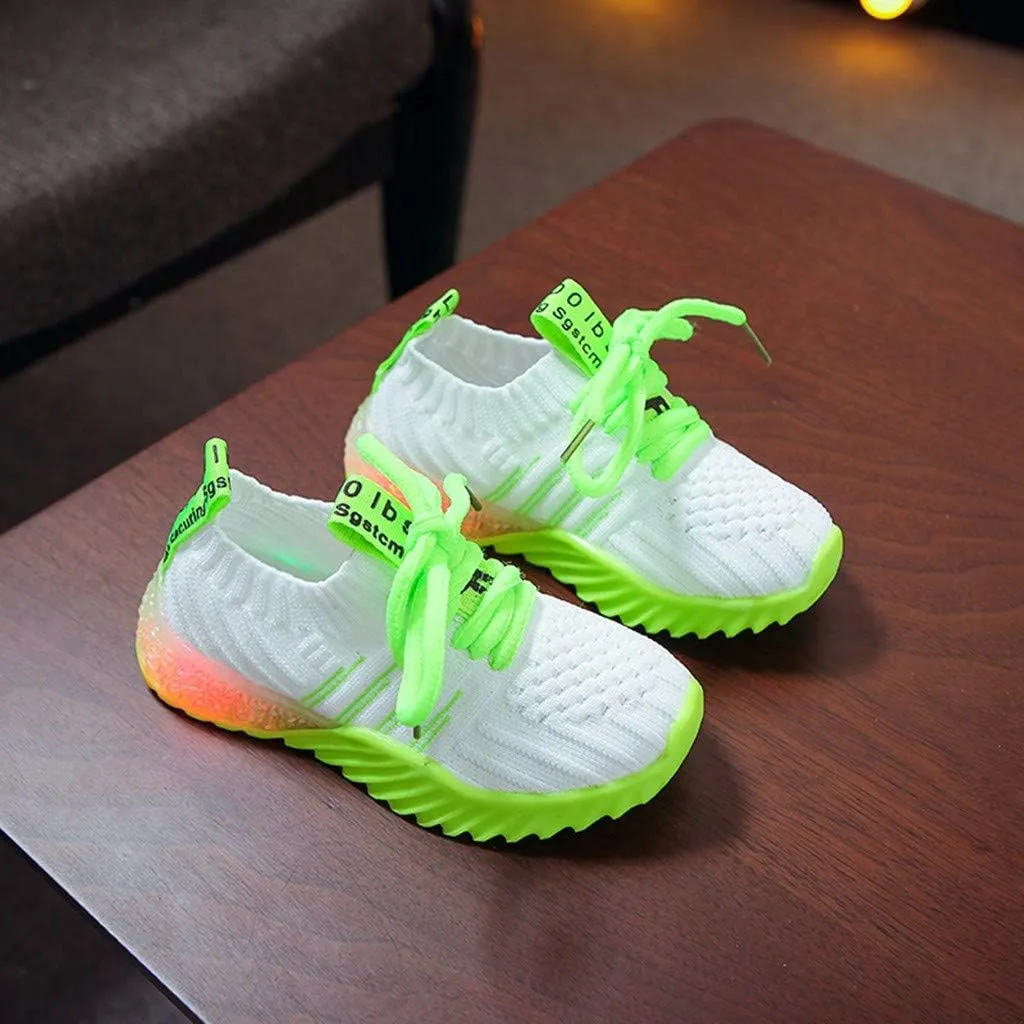 IWIHMIV Toddler Running Shoes Lightweight Breathable Walking Shoes for Boys Girls Casual Luminous Tennis Shoes