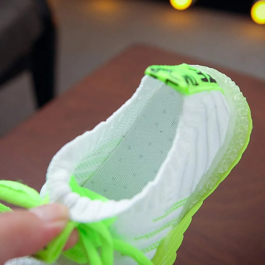 IWIHMIV Toddler Running Shoes Lightweight Breathable Walking Shoes for Boys Girls Casual Luminous Tennis Shoes