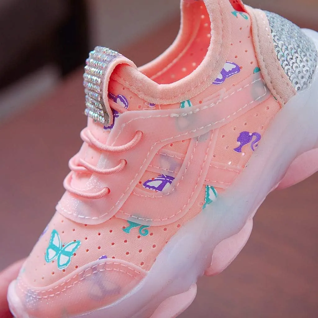 IWIHMIV Toddler Running Shoes Lightweight Breathable Walking Shoes for Boys Girls Casual Luminous Tennis Shoes