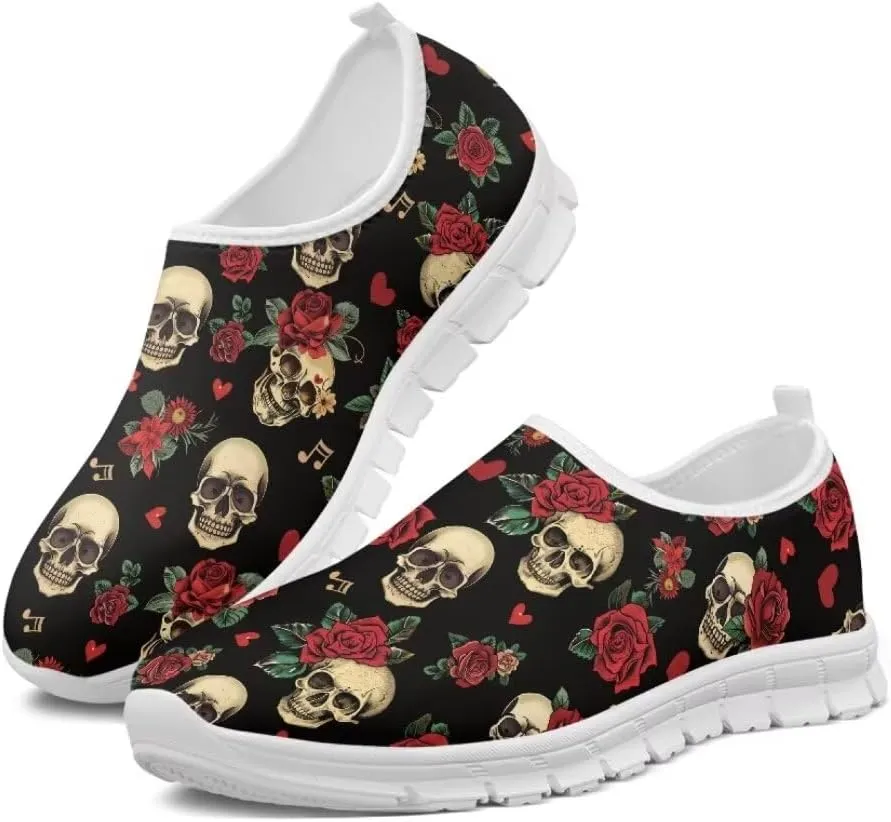 Jeiento Womens Halloween Shoes Slip-On Loafers Comfy Play Fashion Sneaker Travel Walking Flat Shoes Slip-On Party Shoes for Teenager Girls