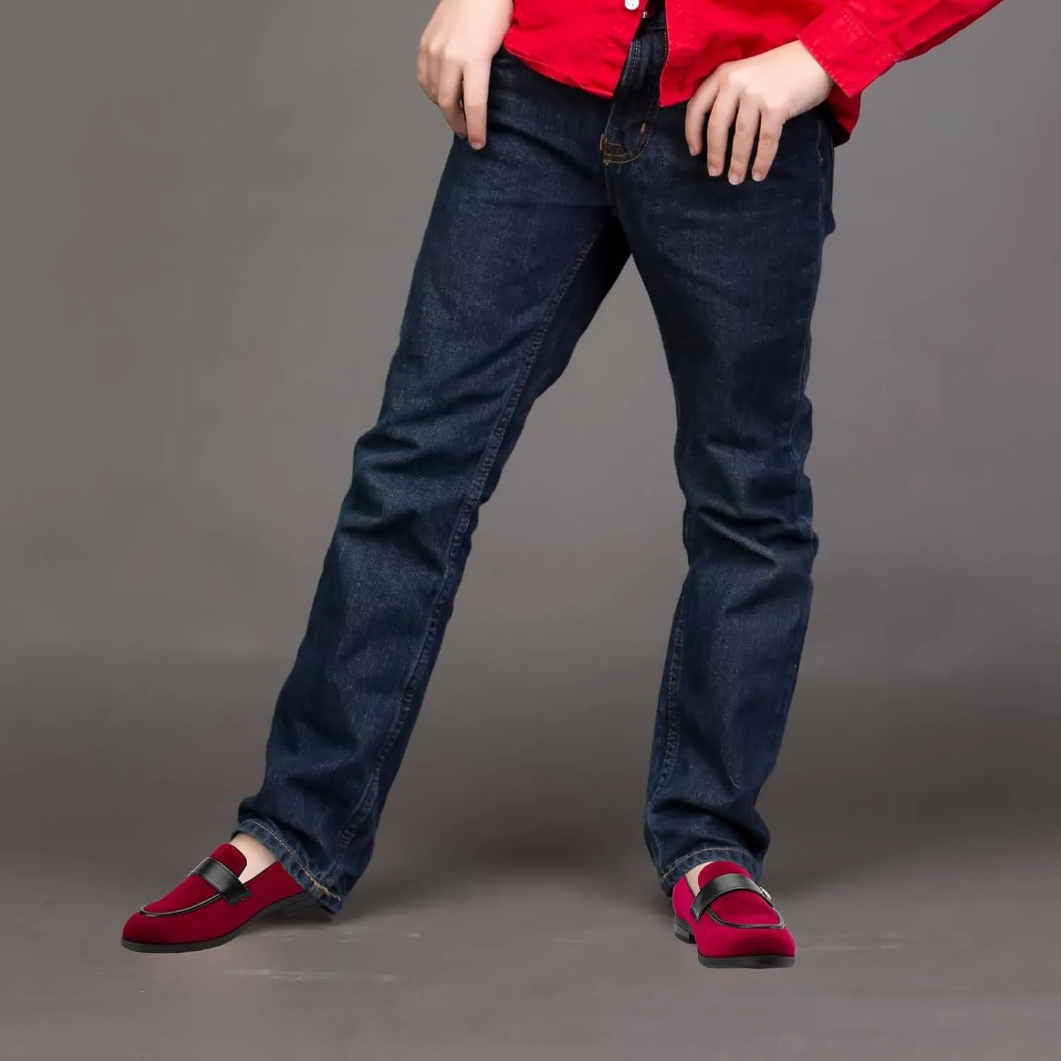 JITAI Boys Dress Loafers for Weddings & School, Breathable Slip-On Leather Tuxedo Shoes, Toddler to Preteen